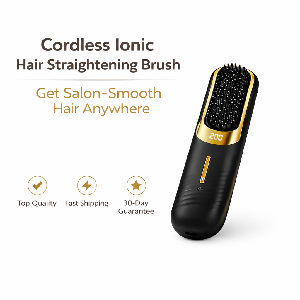 Cordless Ionic Hair Brush – Smooth, Frizz-Free Hair in Minutes