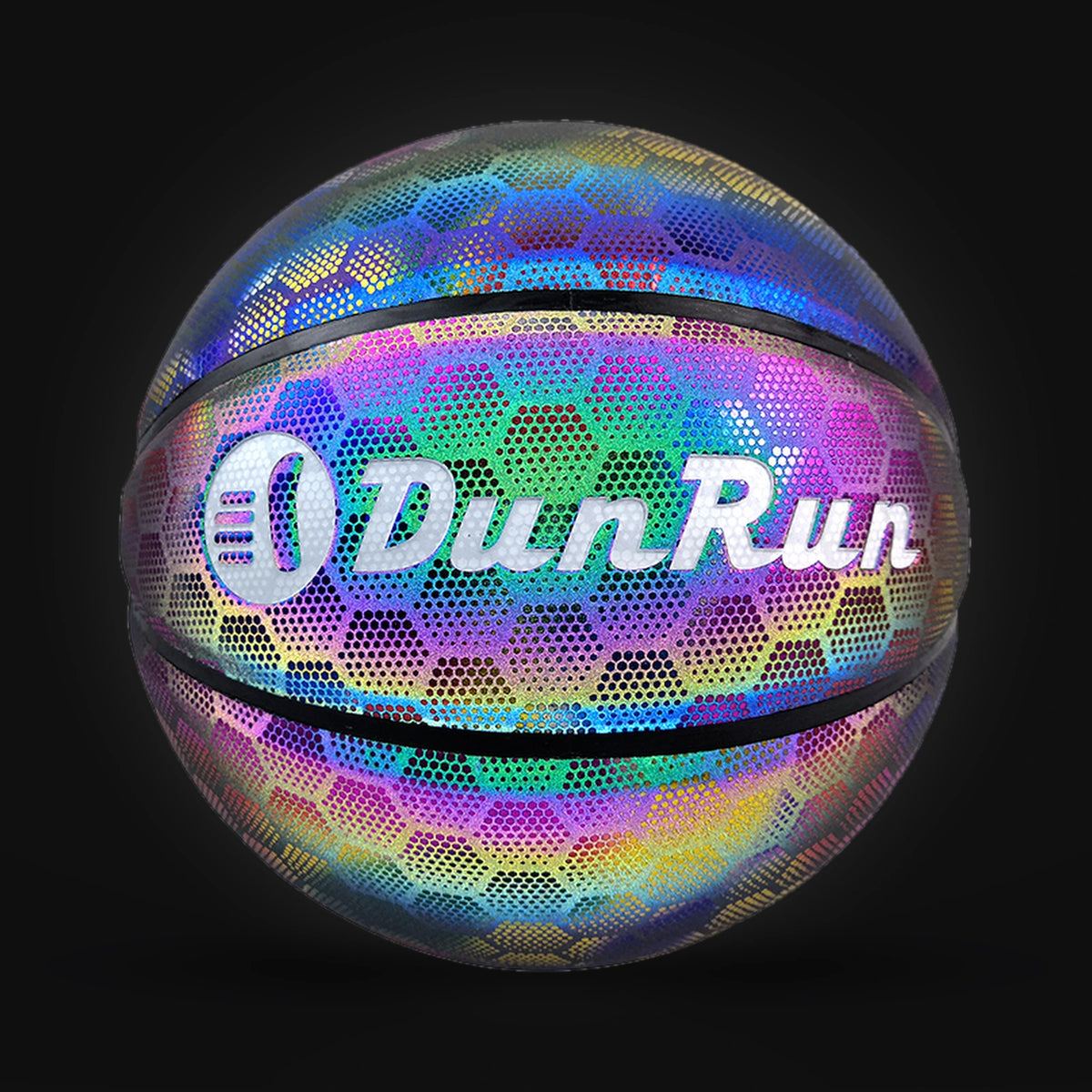 Magic Ball reflective rainbow basketball, size 7 – front view